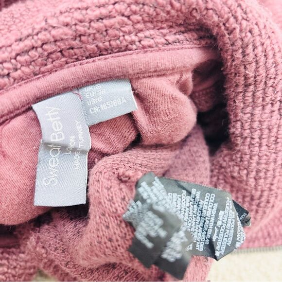 Sweaty Betty Restful Boucle Half Zip – Burgundy Red, Textured Knit, Size 6 - Picture 6 of 6